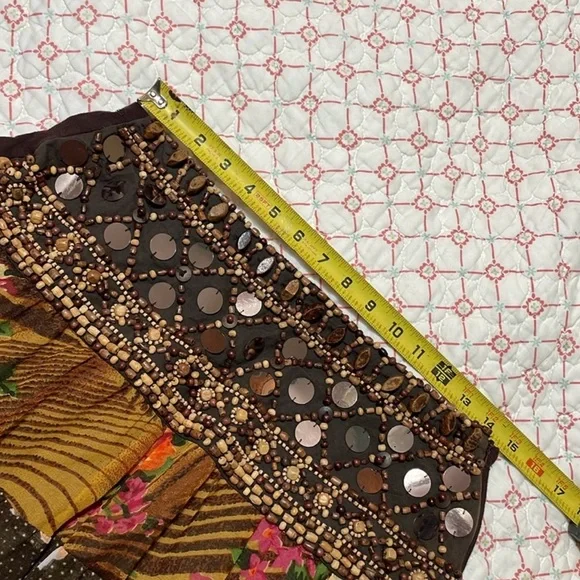 Soft surroundings, tiered, and beaded skirt - Picture 4 of 5